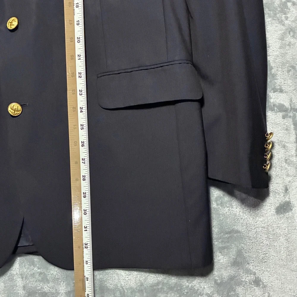 Brooks Brothers 1818 Madison Loro Piana Wool Blazer Men's 42L Navy Blue‎